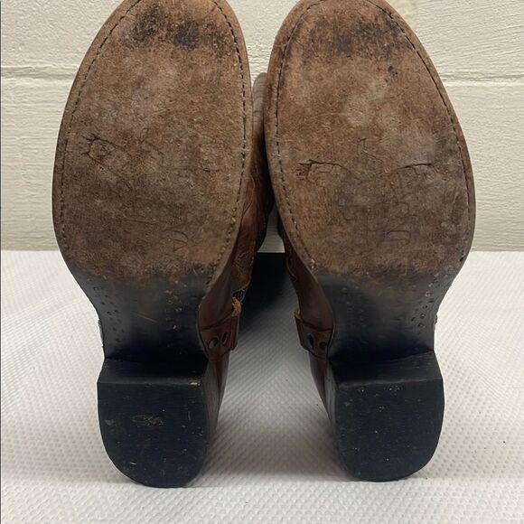 Free Bird by Steven Wrang Vintage Look Brown Leather Knee-High Boots Size 10 - Picture 5 of 11